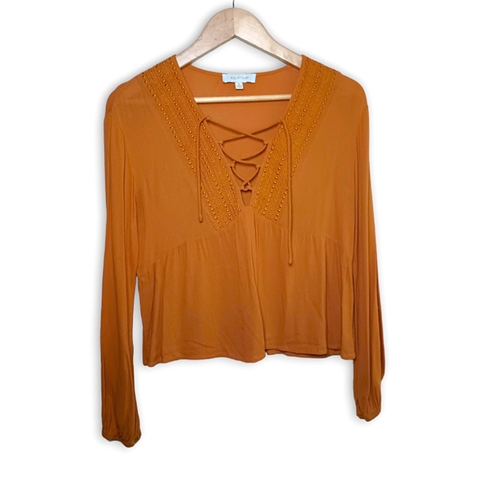 Orange Relaxed Fit Boho Top - Size M